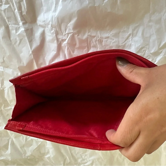 Summer Boho Red Genuine Eel Skin Leather Zipper Cluth - Picture 10 of 13